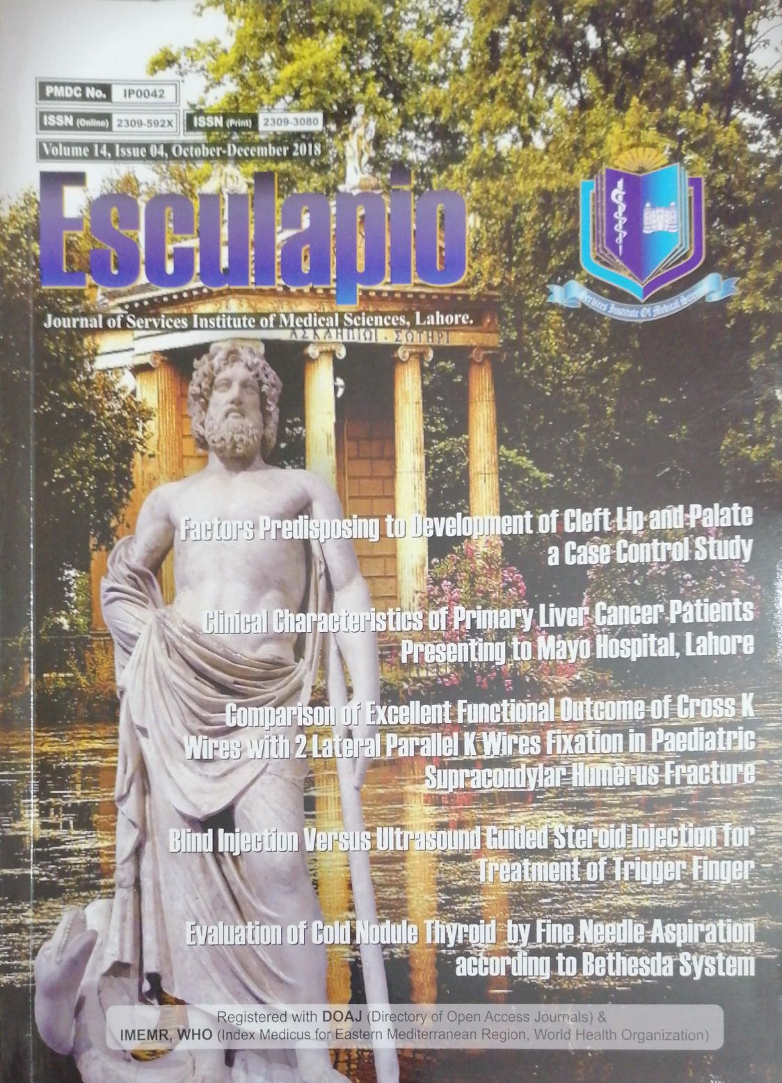					View Vol. 14 No. 4 (2018): Esculapio Volume 14
				